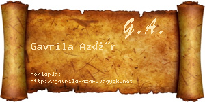 Gavrila Azár névjegykártya